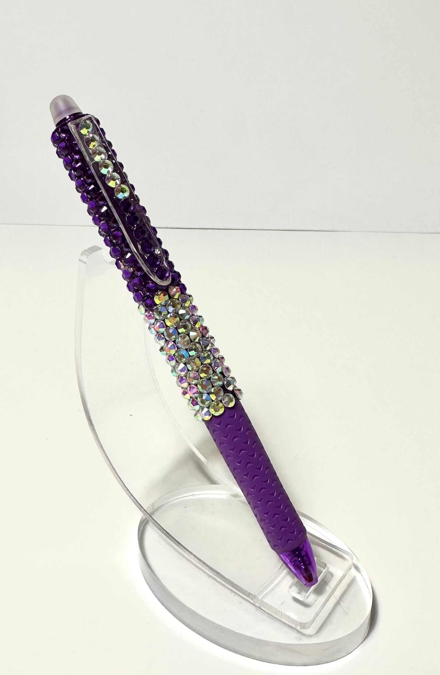 Clickable erasable rhinestoned colored gel pens