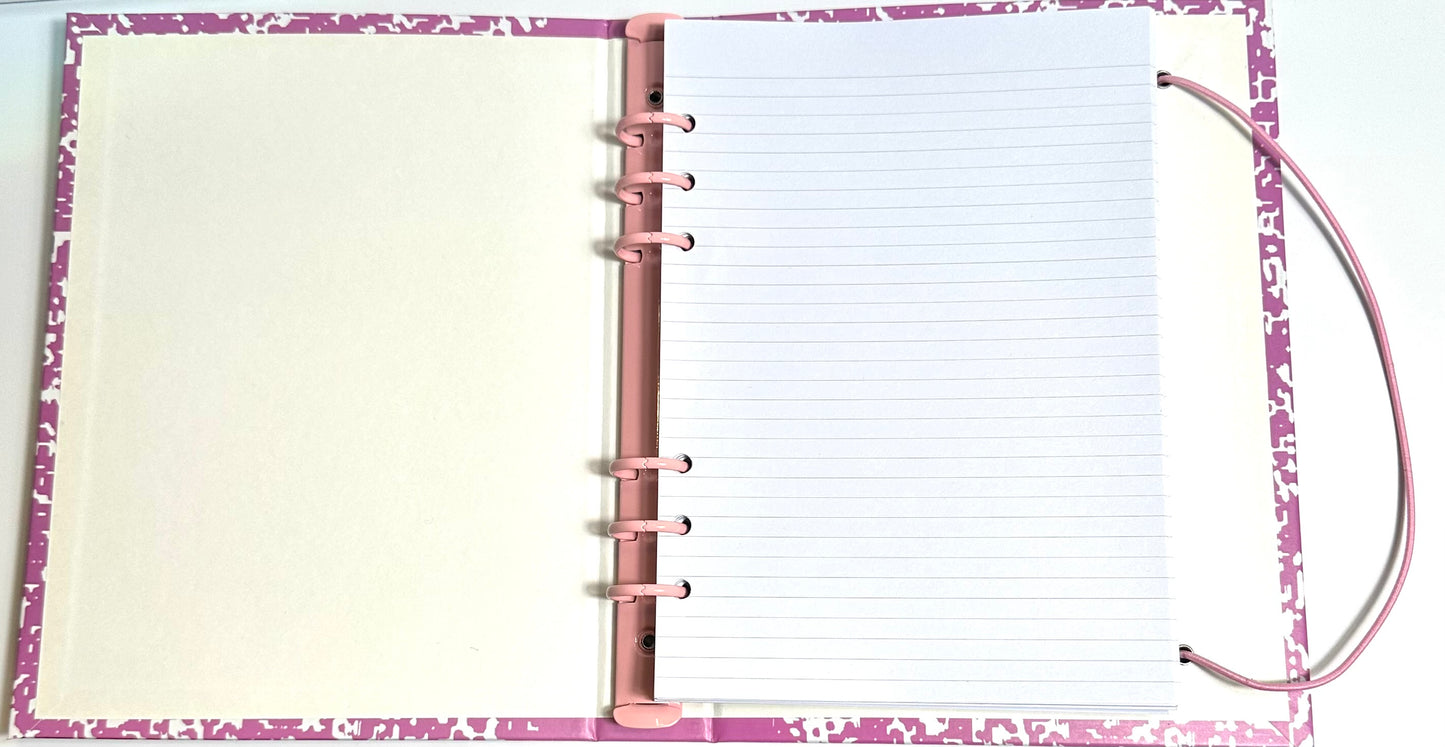 Old School A5 Composition Notebook/ and 100 envelope savings challenge please read description