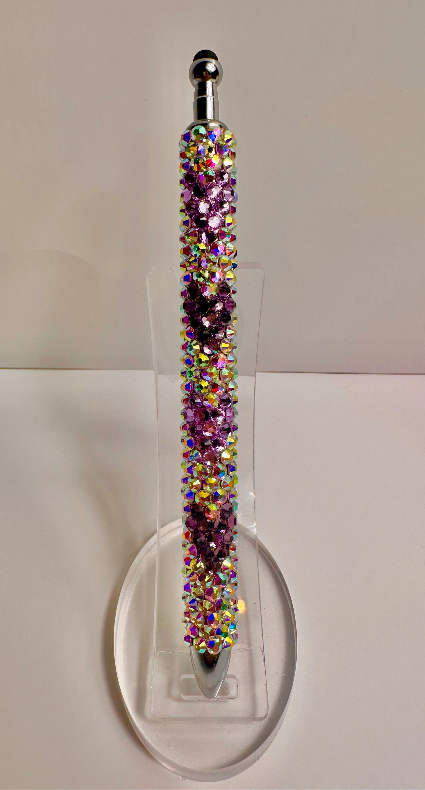 Purple Heart with AB Rhinestone Pen