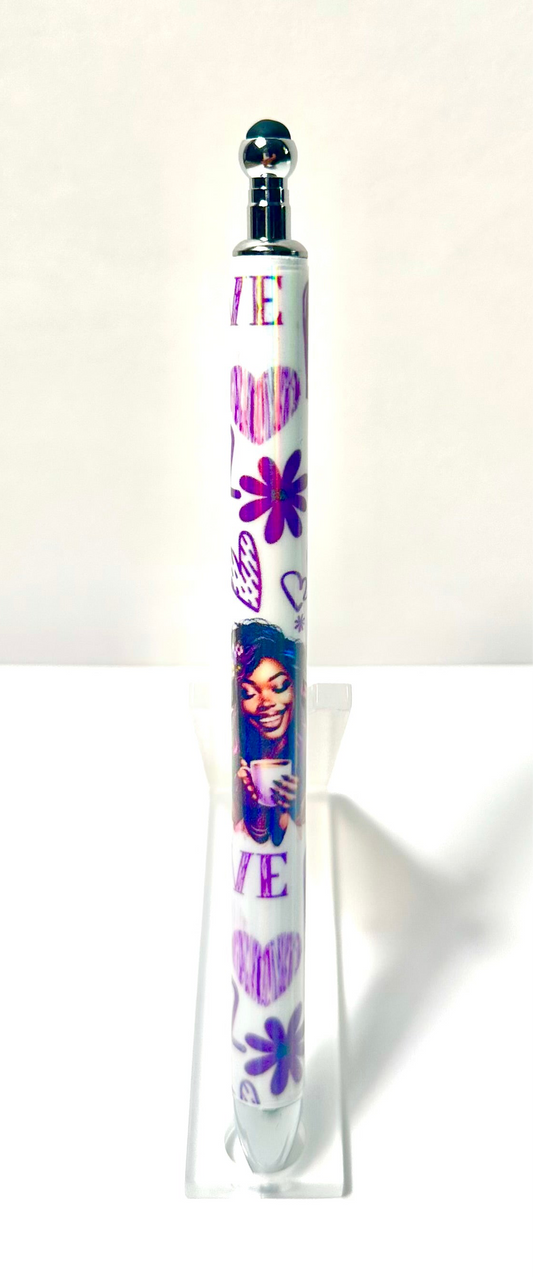 beauty love purple pen