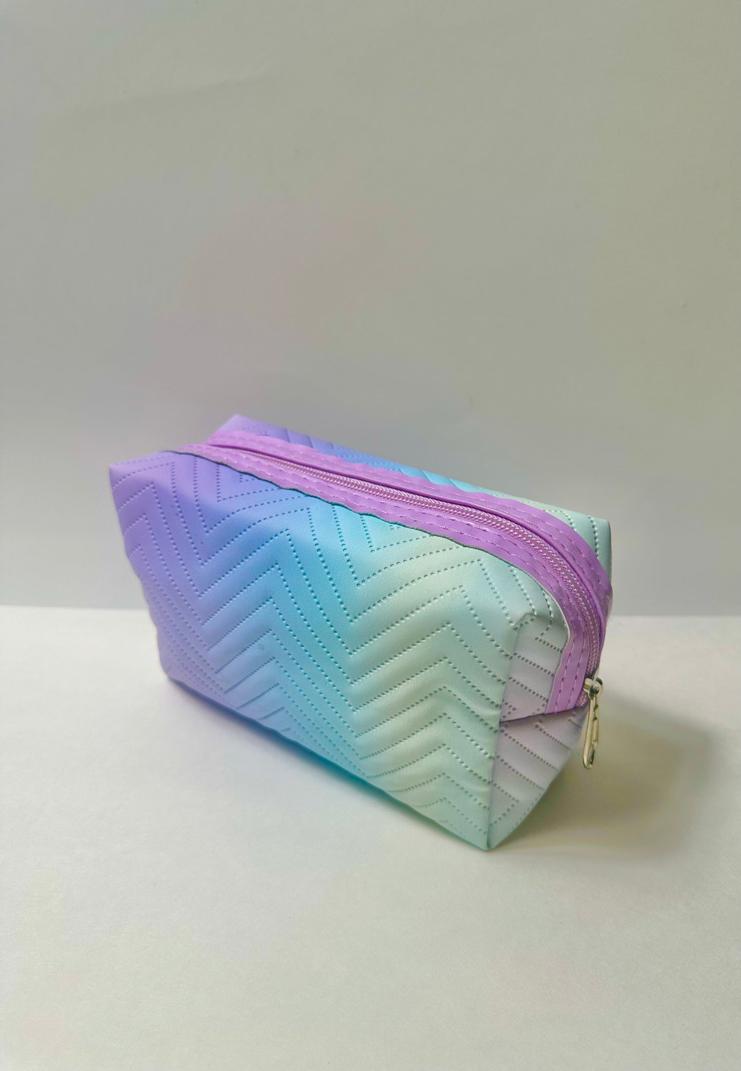 Purple blue and mint pen pouch