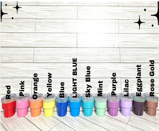 Rhinestoned 3oz Tumblers with straw