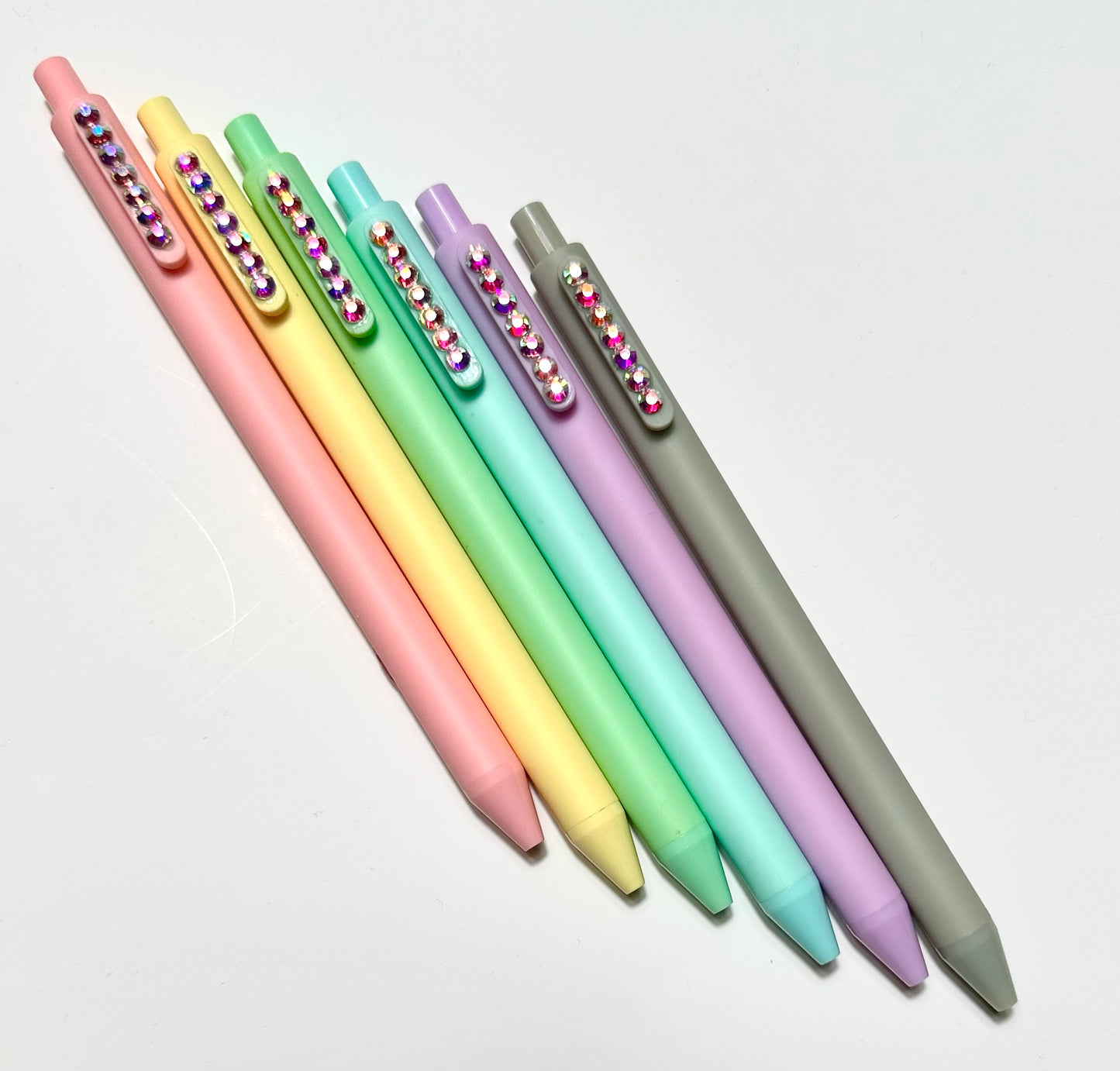 Rhinestoned colored gel, pens, set of six