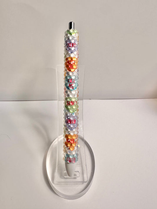 Conversation Heart Rhinestone Pen